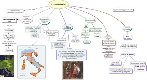 Verifica Storia Prima Media Longobardi - Mappa concettuale LONGOBARDI mappa concettuale per storia scuola media