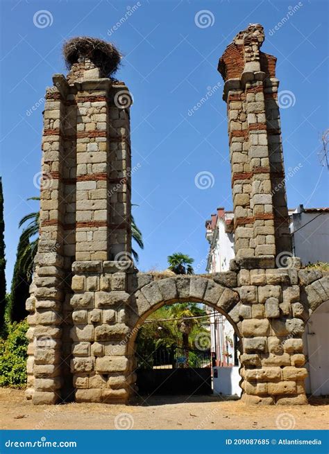Aquaduct Van San Lazaro Detail Merida Spanje Stock Afbeelding - Image