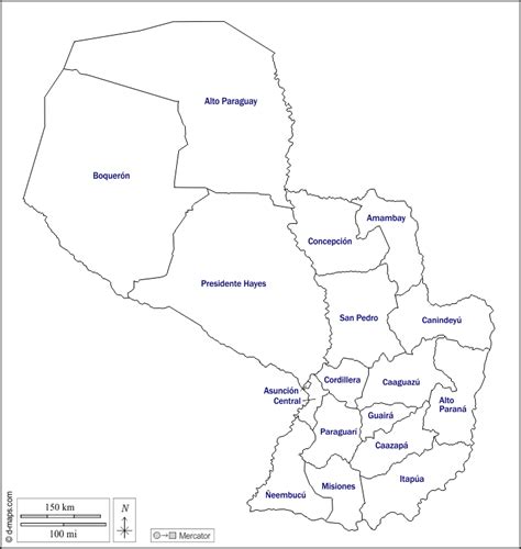 Paraguay Mapa Gratuito Mapa Mudo Gratuito Mapa En Blanco Gratuito Plantilla De Mapa Contornos