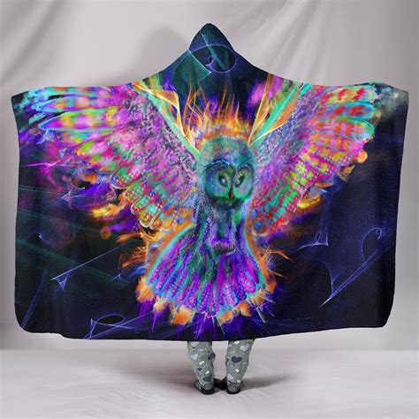 Electric Owl Hooded Blanket Readingllc