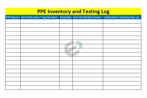 Free Ppe Logging And Tracking Excel Template