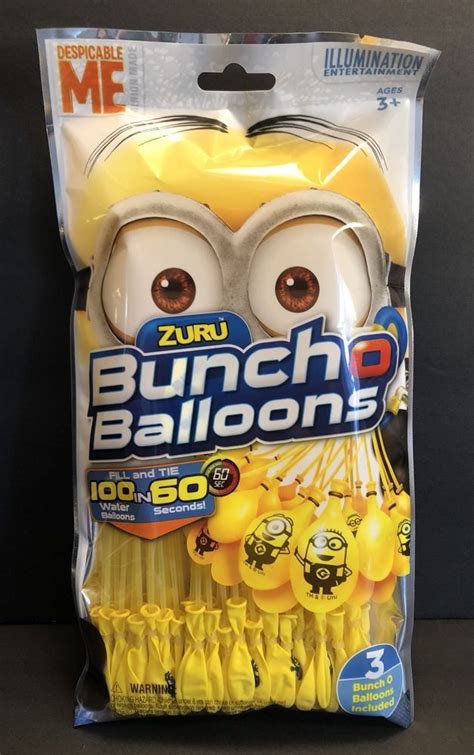 Zuru Bunch O Balloons Despicable Me Minions Rare 100 Water Balloons New