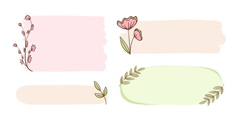 Aesthetic Boho Floral Frame Collection Cute Pastel Border For Card