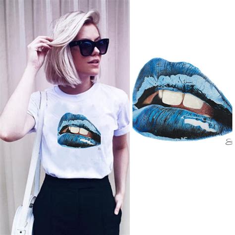 Dark Blue Lips Ironing On Heat Transfer A Level Washable Patches