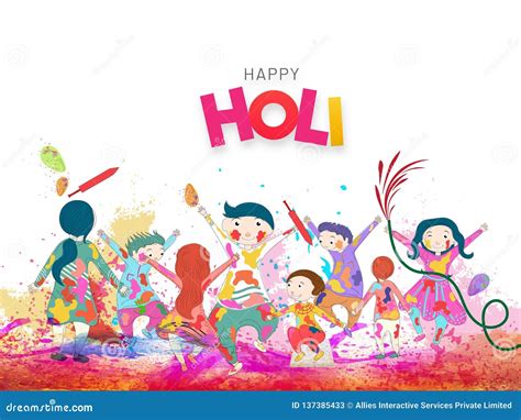 Happy Holi Poster Or Banner Design Stock Illustration Illustration