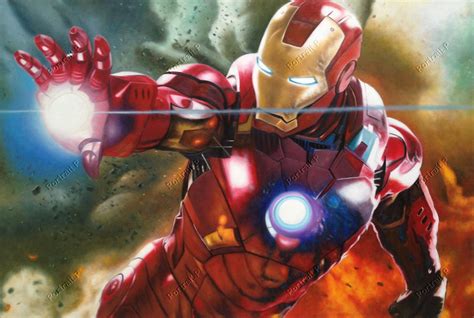 Iron Man Oil Painting Original Art Hand Painted Canvas Not A Giclee