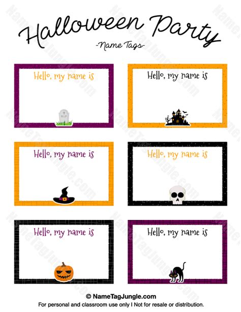 Free Printable Halloween Party Name Tags The Template Can Also Be Used