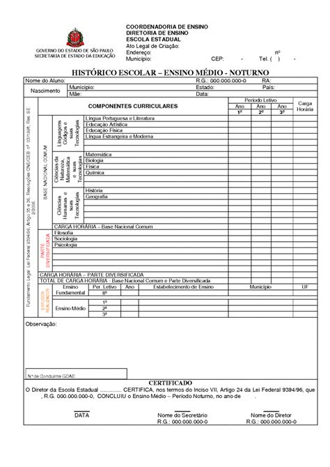 Certificado De Conclusão Do Ensino Médio Rs