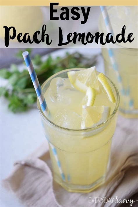 Easy Peach Lemonade Recipe Peach Lemonade Recipes Peach Lemonade