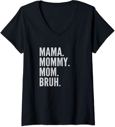 womens mama mommy mom bruh light v neck t shirt uk fashion
