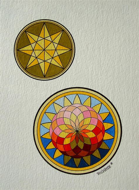 Ancient Sacred Geometry Sun Stars Thirteen Painting By Ric Weyde