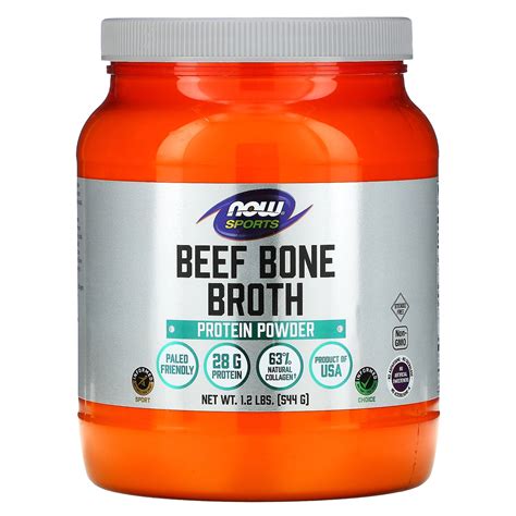 Now Foods Sports Beef Bone Broth Protein Powder 12 Lbs 544 G