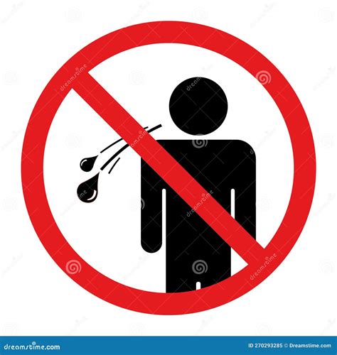 No Coughing Or Sneezing Symbol Vector Illustration Stock Illustration
