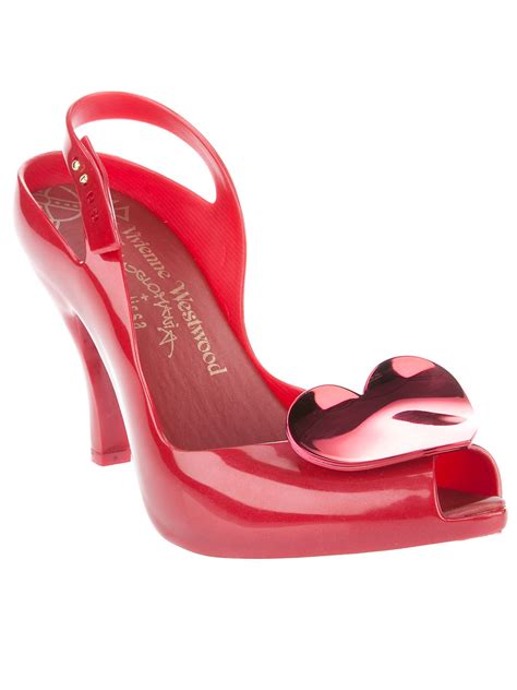 Melissa Peep Toe Shoe In Red Lyst
