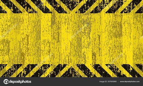 Warning Sign Black Stripes Yellow Background Stock Vector Image By