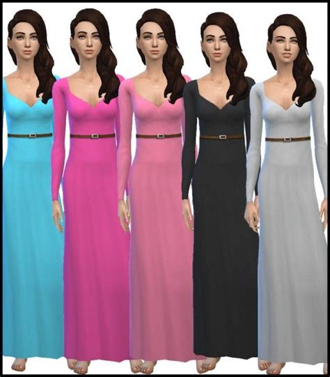 Simista Long Sleeve Maxi Dress Collection • Sims 4 Downloads Maxi