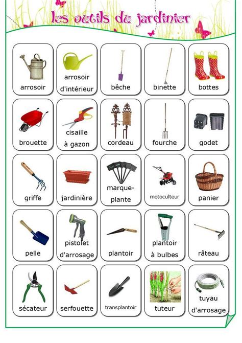 Les outils du jardinier | ecole | Pinterest | Jardinières, Outils et