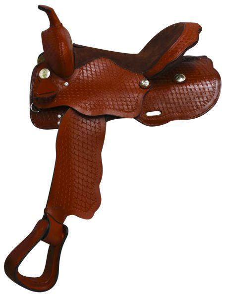 16 Fully Tooled Economy Style Western Saddle With Suede Leather Seat