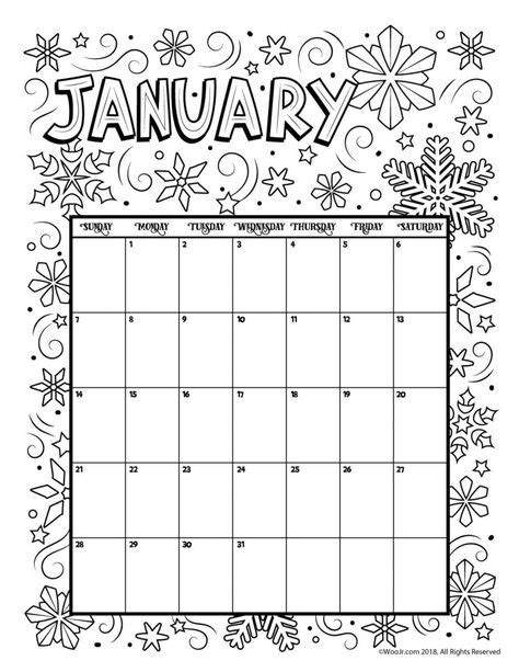 Printable Coloring Calendar For 2020 And 2019 Coloring Calendar