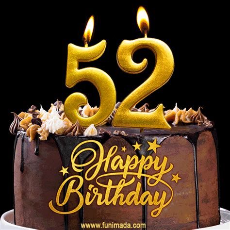 Налить в стопку кофейный ликер. 52 Birthday Chocolate Cake with Gold Glitter Number 52 ...