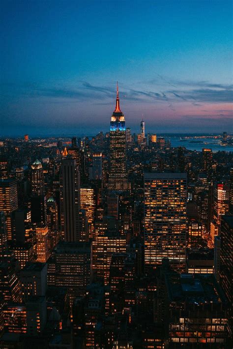 Download City Lights In New York Skyline Iphone Wallpaper