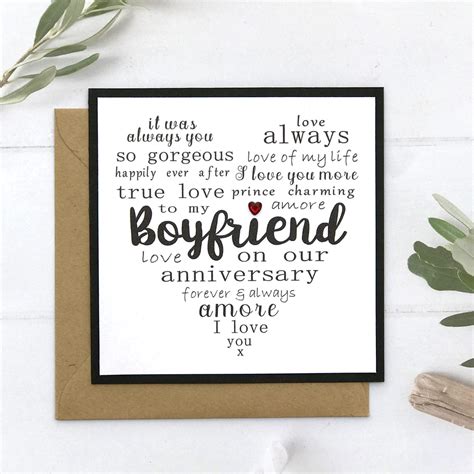 Anniversary Card For Boyfriend Boyfriend Card Boyfriend Etsy
