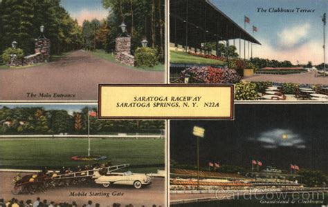Saratoga Raceway Saratoga Springs Ny Postcard