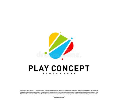 Colorful Play Logo Design Concept Play Logo Template Vector Stock