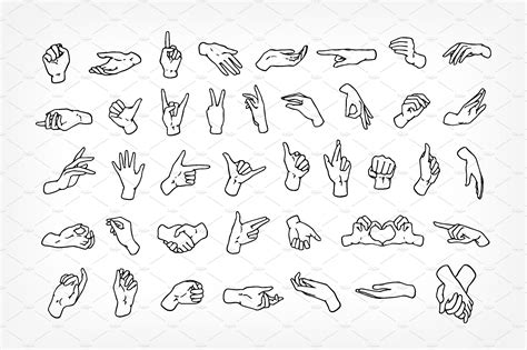 Different Hand Gestures Bodylanguagevectorcommunication Hand Gesture Drawing Hand Drawing