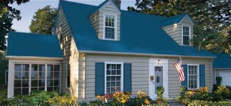 Ocean Blue Pro Rib House Exterior Blue Metal Roof Houses House