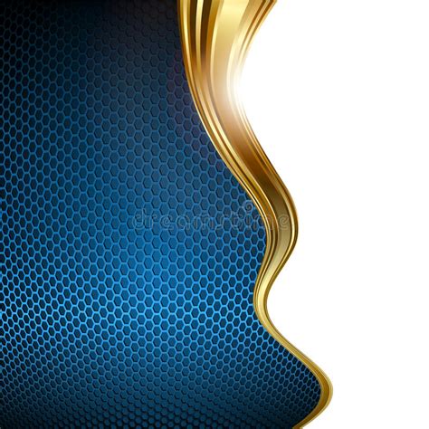 Blue and Gold Abstract Background Stock Illustration - Illustration of