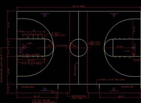 Basquet Ball Court Dwg Detail For Autocad • Designs Cad