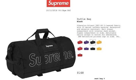 Supreme Duffle Bag Fw18 Black
