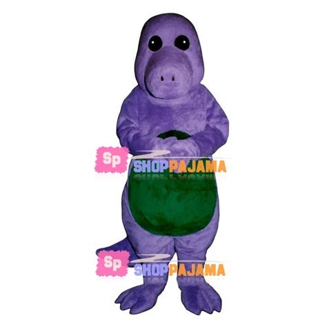 Wise Barney The Purple Dinosaur Mascot Adult Costume