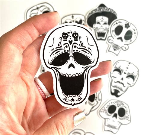 Sugar Skulls Vinyl Sticker Dia De Los Muertos Stickers Day | Etsy