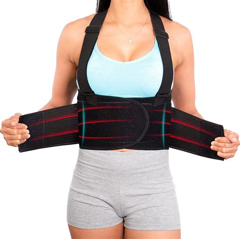 Buy Lower Back Brace With Suspenders Lumbar Support Wrap For