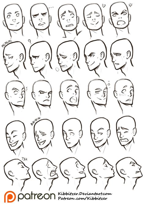 Facial Expressions Reference Sheet Kibbitzer Drawing Expressions