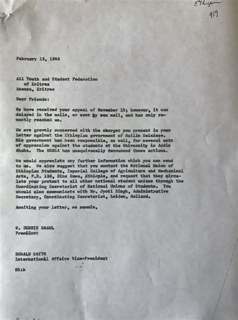 A Protest Letter Written On November 15 1962