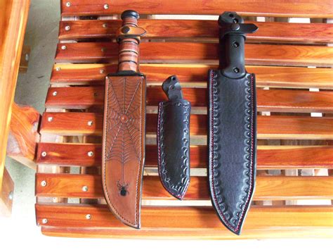 Leather Knife Sheath Knife Sheath Tooled Knife Sheath Custom Knife