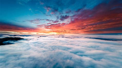 Horizon Above Clouds 8k Ultra Hd Wallpaper Background Image