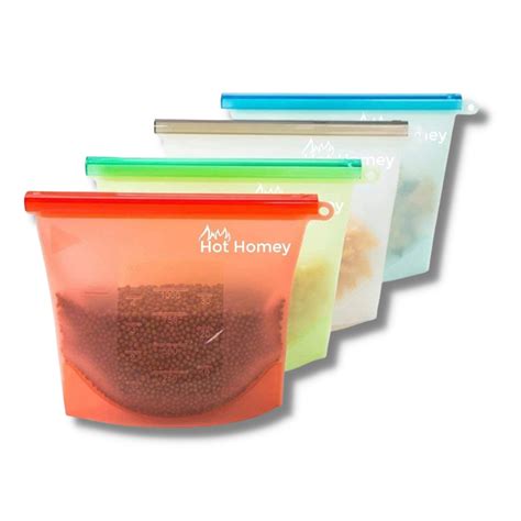 Silicone Food Storage Bags 4pcs Hot Homey