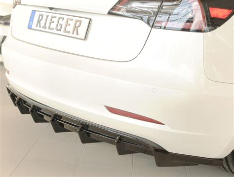 Tesla Model 3 Rear Diffuser Abs Plastic Rieger Styling In The Uk