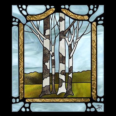 Art Nouveau Trees Stained Glass Pattern Art Stained Glass Patterns
