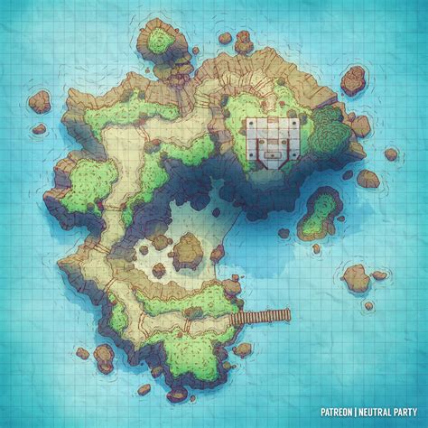 Map Island Shrine Dungeonsanddragons Fantasy City Fantasy Map