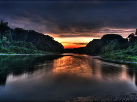 Still River Sunset Wallpaper Free River Downloads