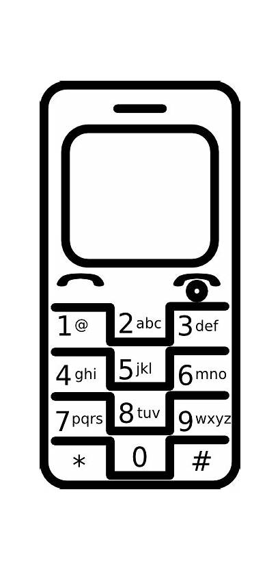 Phone Cell Outline Clipart Blank Cellphone Telefono