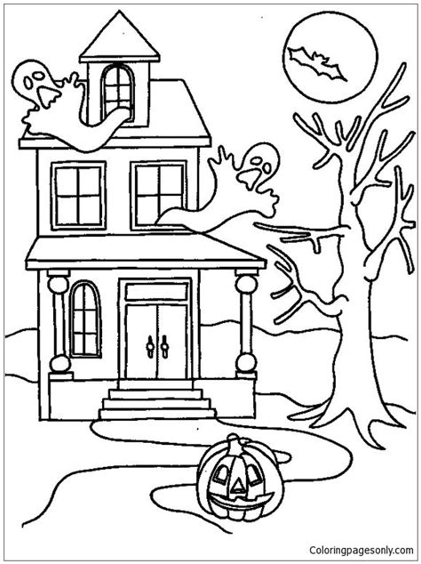 House Halloween Coloring Page Free Printable Coloring Pages