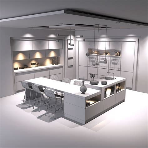 Modern Kitchen 3d Model Flatpyramid