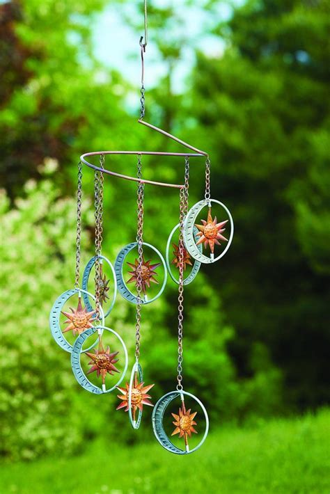 Hanging Sun And Moon Mobile Garden And Yard Mobiles And Wind Chimes