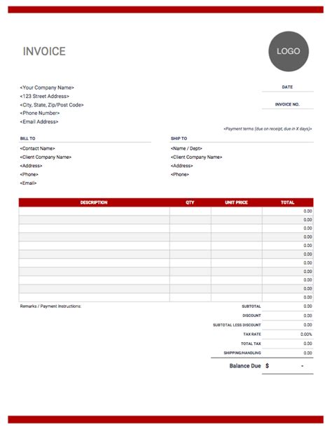 Invoice Template Word Doc Mt Home Arts